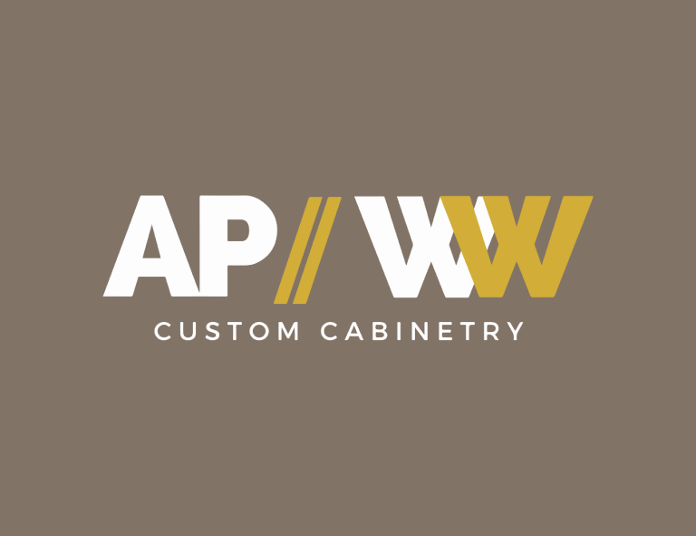 AP WW Custom Cabinetry Woodworking Logo - Logobook - Creative Logo Design