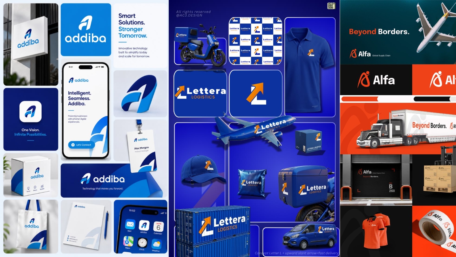 Thiết kế bộ nhận diện thương hiệu 3 New Project 3 Logo - Logobook - Creative Logo Design